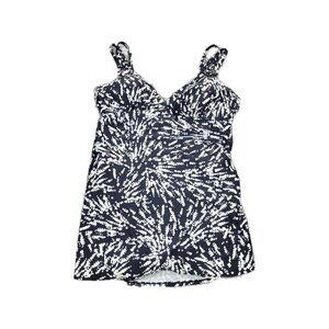 Christina Size 14D One Piece Geometric Full Coverage Swimsuit Built In Bra